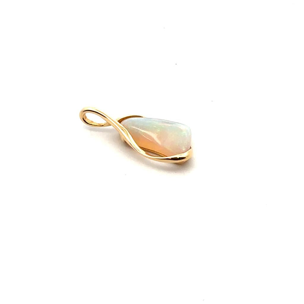 Freeform Opal Pendant-Yellow Gold