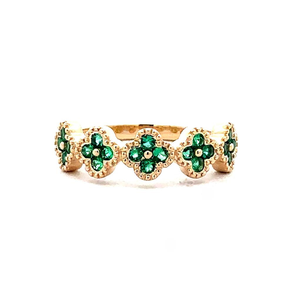 Emerald Clover Ring