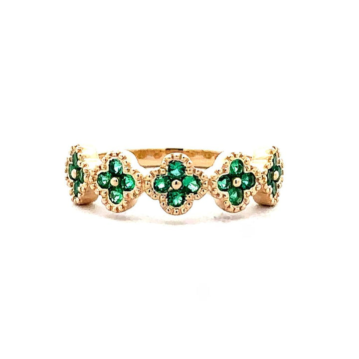 Emerald Clover Ring