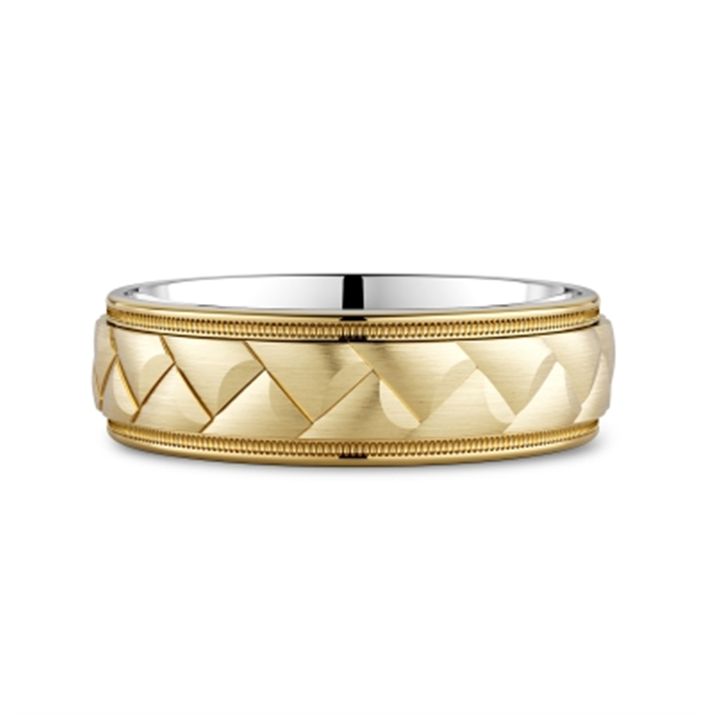 Braided Top Gold & Silver Wedding Band