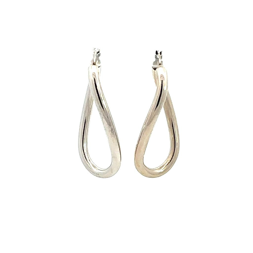 White Gold Twist Hoops