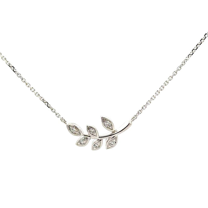 White Gold Leaf-Shaped Pendant