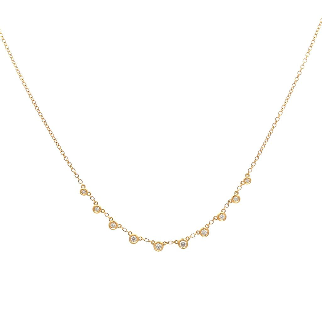 18K Bezel Set Diamond Necklace