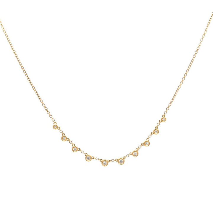 18K Bezel Set Diamond Necklace