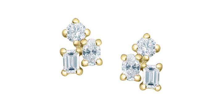 Lab Grown Diamond 3-Stone Earrings