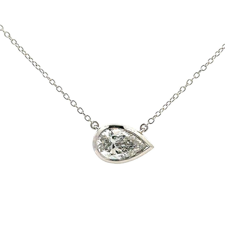 Pear-Shaped Pendant - White Gold