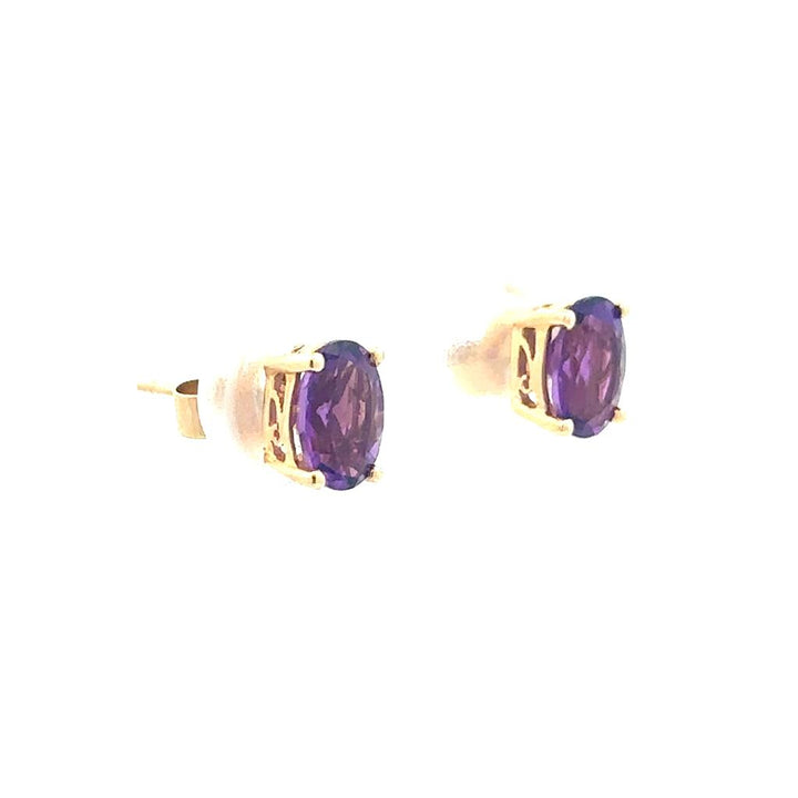 Oval Amethyst Earrings