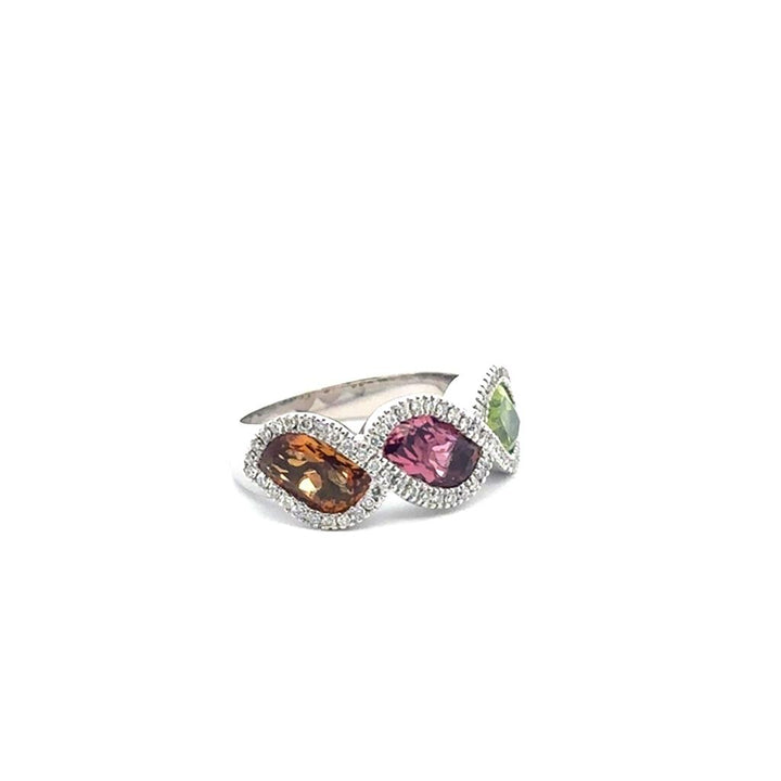 Citrine, Tourmaline and Peridot Ring