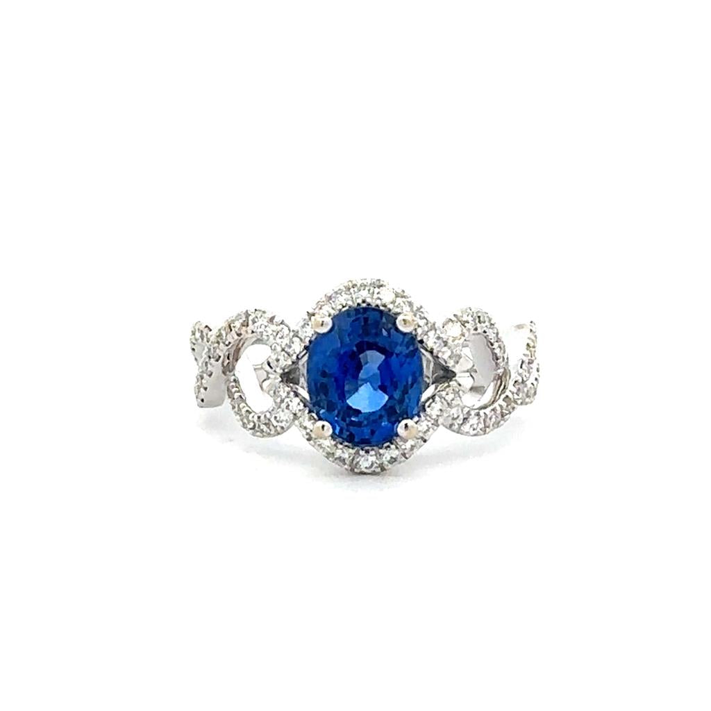 Oval Sapphire & Diamond Ring