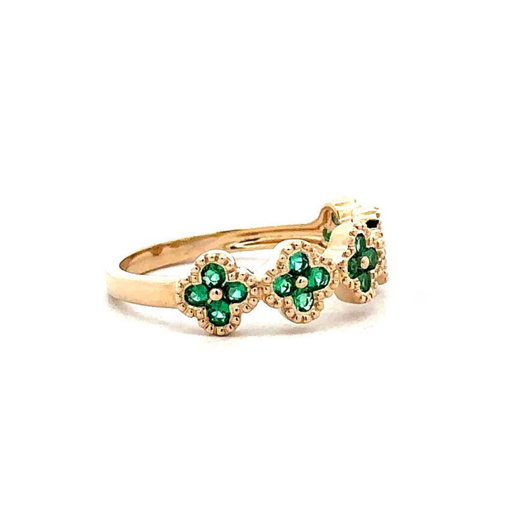 Emerald Clover Ring