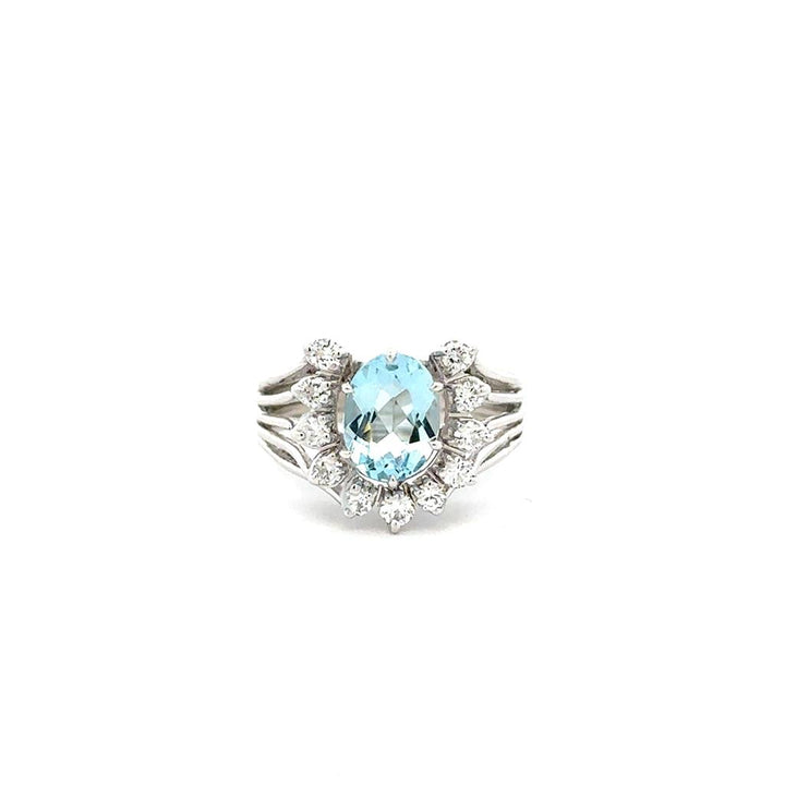 Aquamarine & Diamond Ring