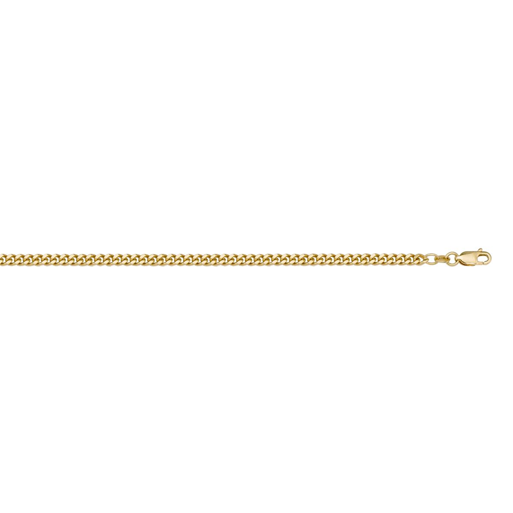 10kt Yellow Gold 1.5mm Curb Link Chain Length: 18 inches