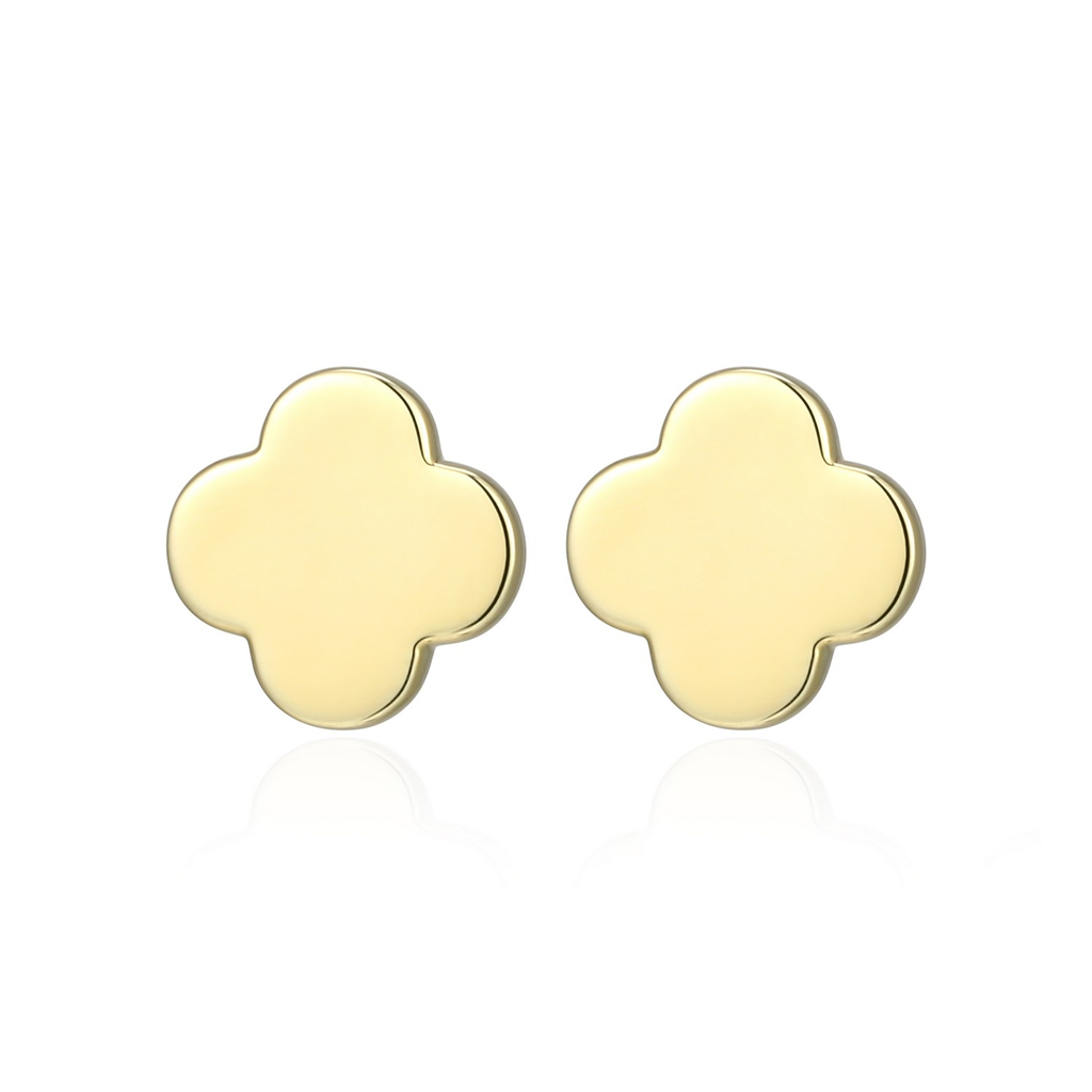 Gold Plated Clover Studs