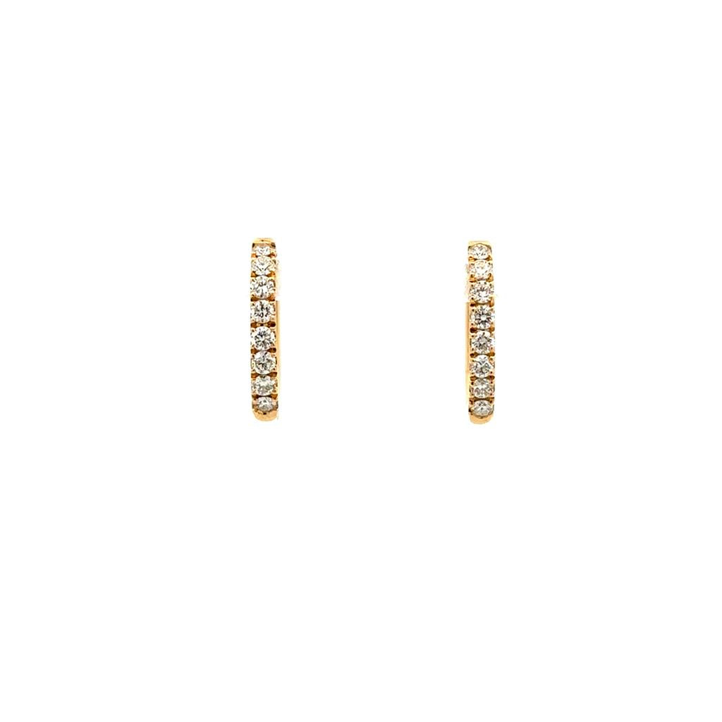 18K Yellow Gold Oval Diamond Huggies