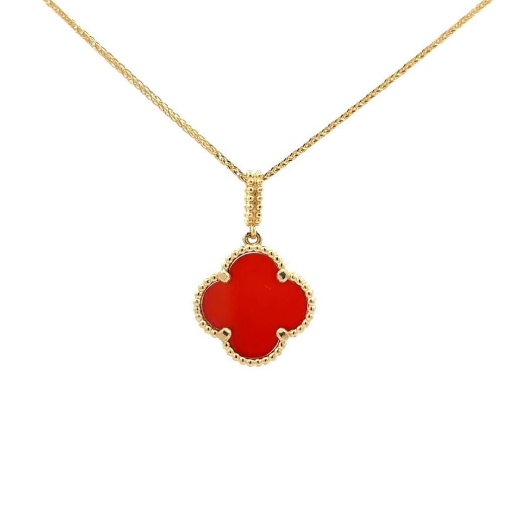 Carnelian Clover Pendant