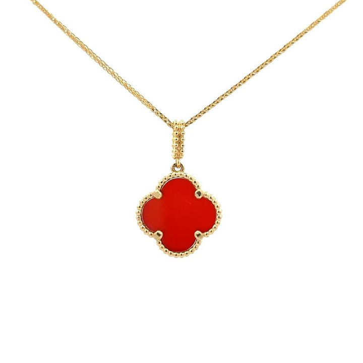 Carnelian Clover Pendant