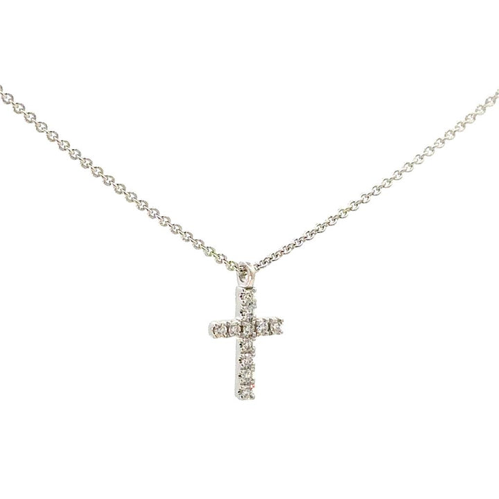 Petite Diamond Cross - White Gold & Diamond