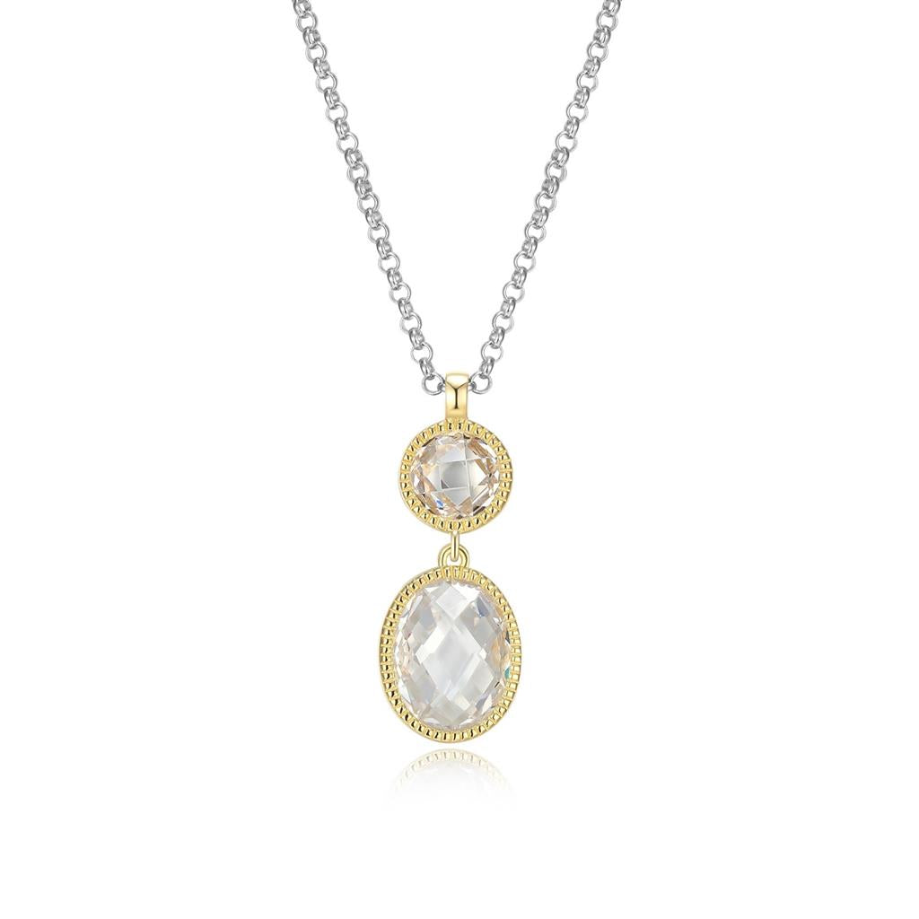 Gold Plated Sterling Silver and Cubic Zirconia Pendant