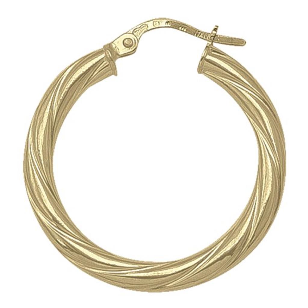 Twisted Hoop Earrings - Medium