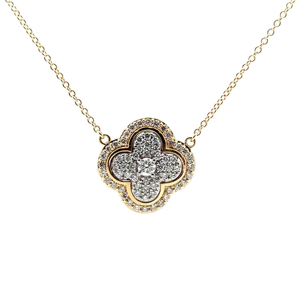 Clover-Shaped Diamond Pendant