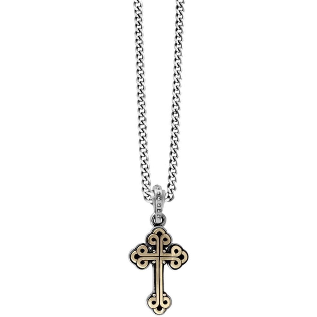 Sterling Silver Cross and Curb Chain