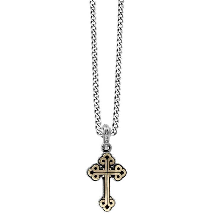 Sterling Silver Cross and Curb Chain