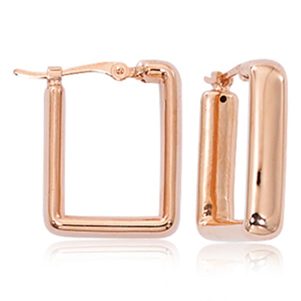Rose Gold Square Hoop Earrings