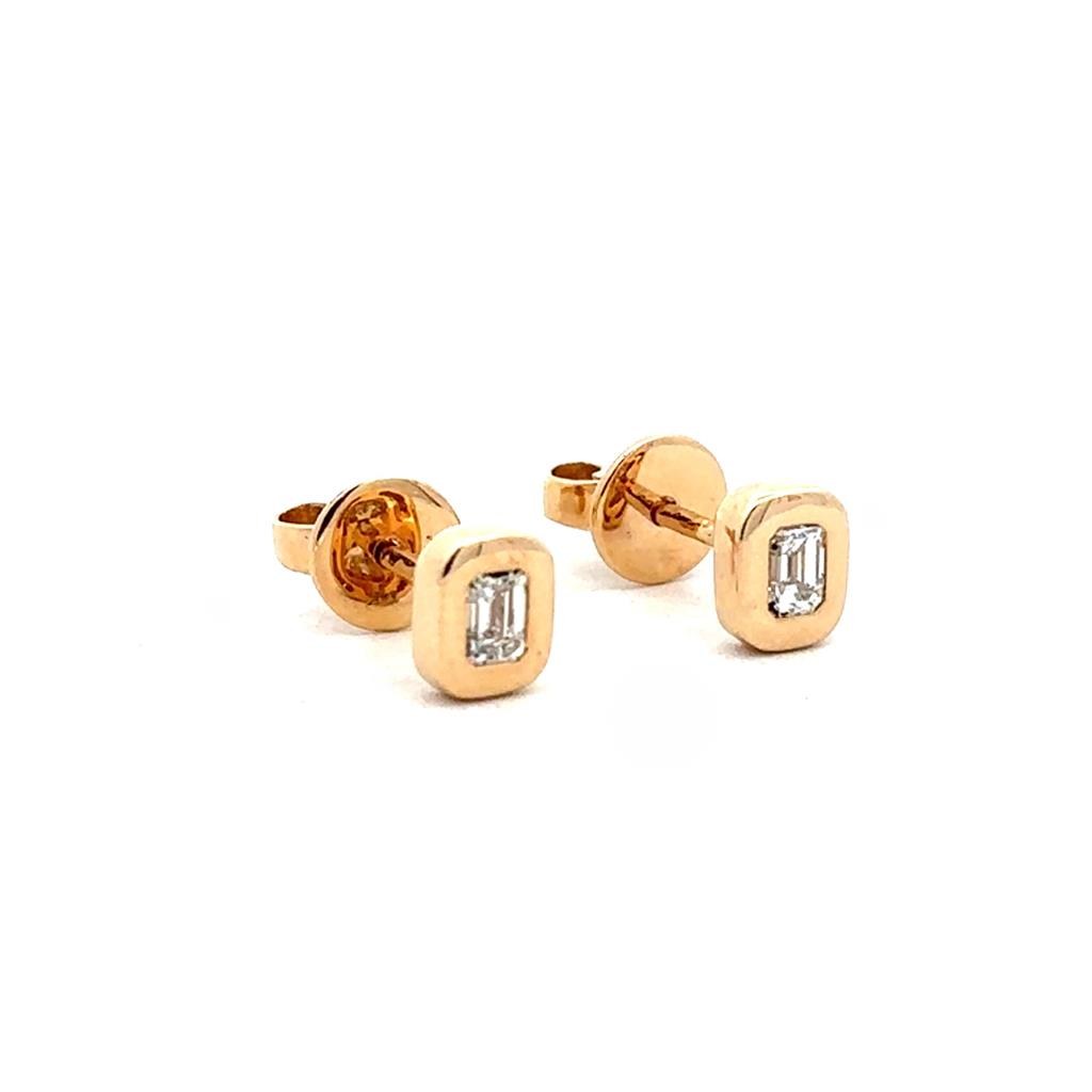 Emerald Cut Diamond Studs