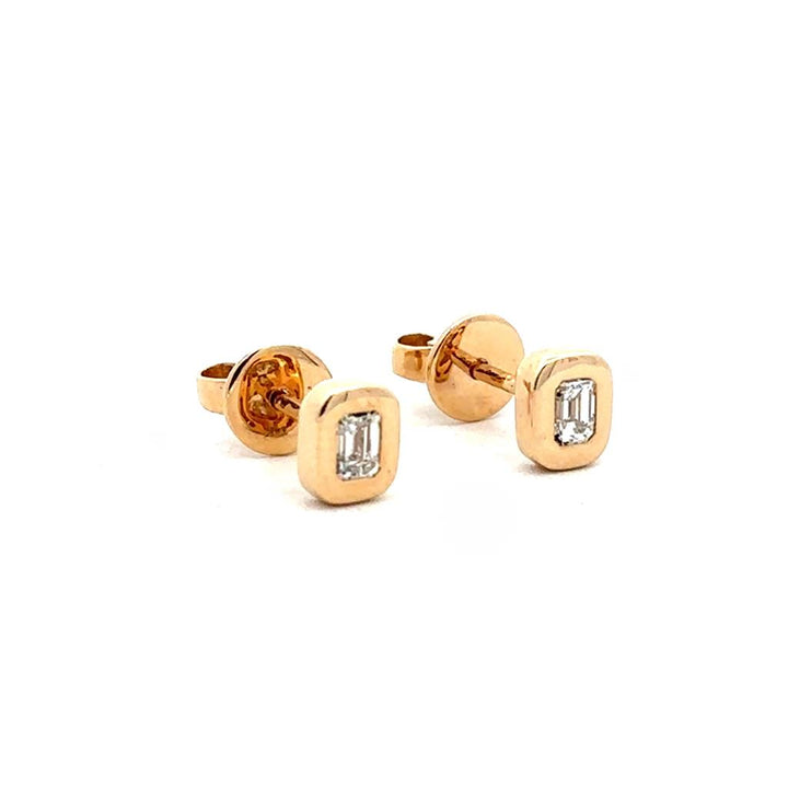 Emerald Cut Diamond Studs