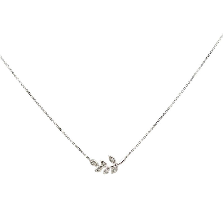 White Gold Leaf-Shaped Pendant