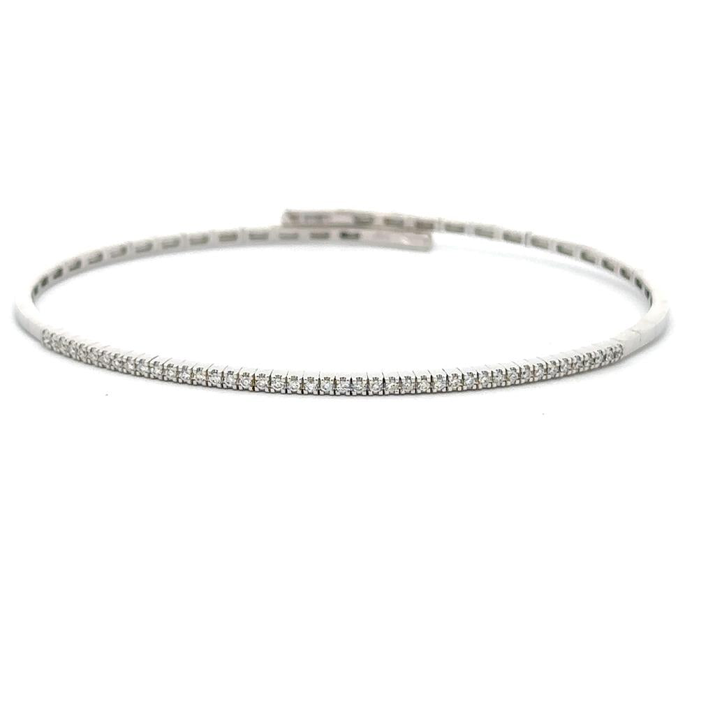 18K White Gold and Diamond Bangle