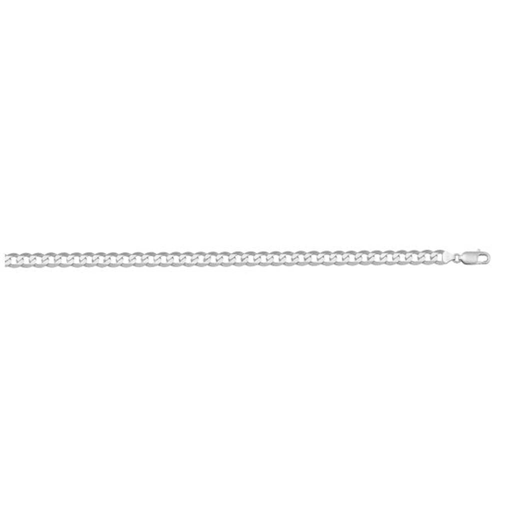 White Gold Curb Chain - 18 Inches