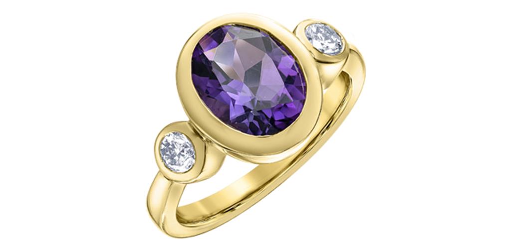 Amethyst & Diamond Ring