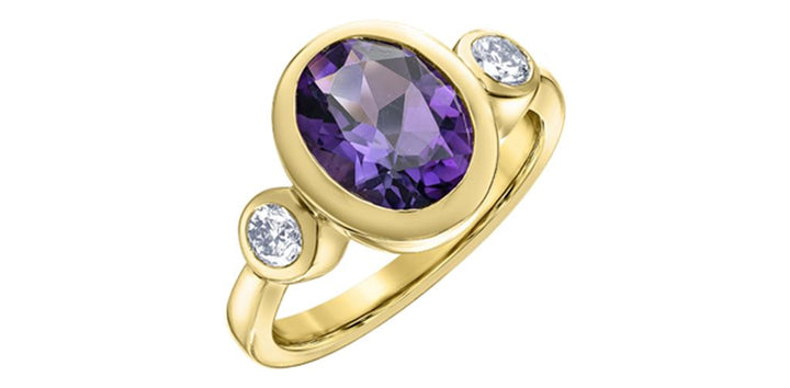 Amethyst & Diamond Ring