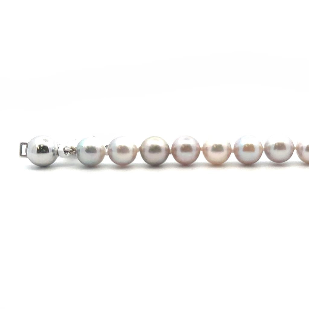 Pink & Grey Akoya Pearls - 7.5-8 mm