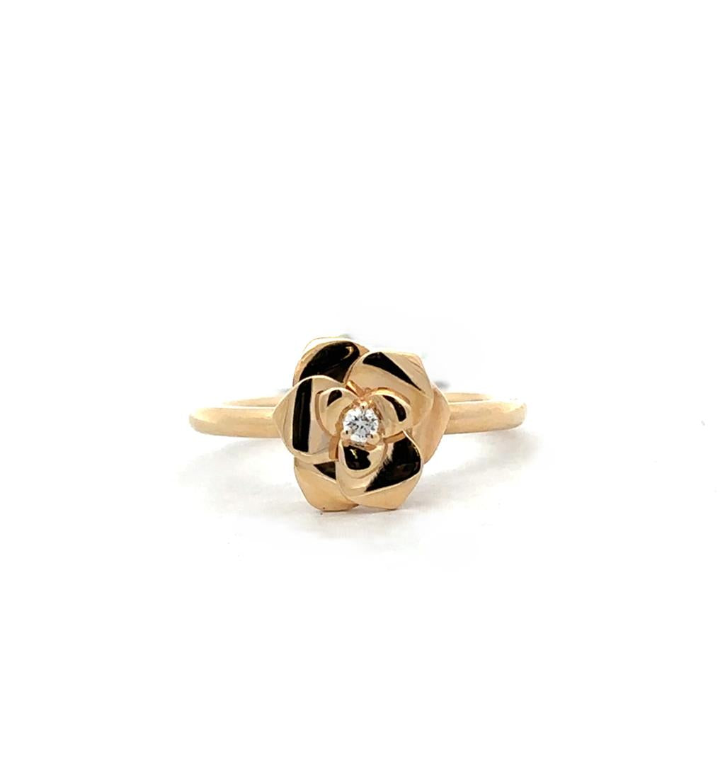 Yellow Gold and Diamond Flower Ring