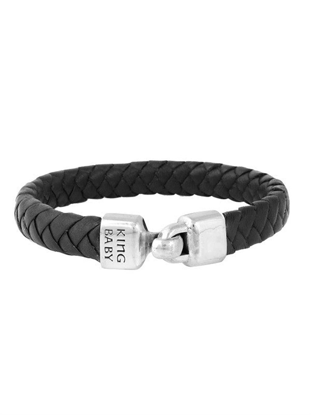 Woven Leather and Silver Bracelet