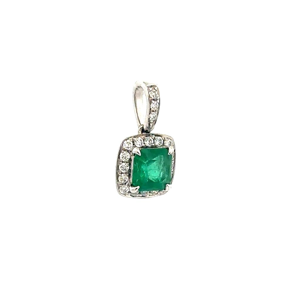 Emerald & Diamond Pendant - 18K
