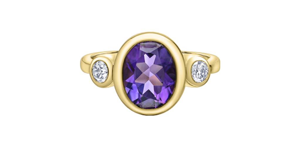 Amethyst & Diamond Ring