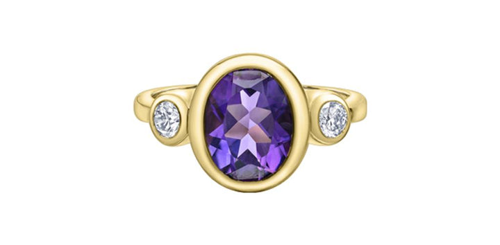 Amethyst & Diamond Ring