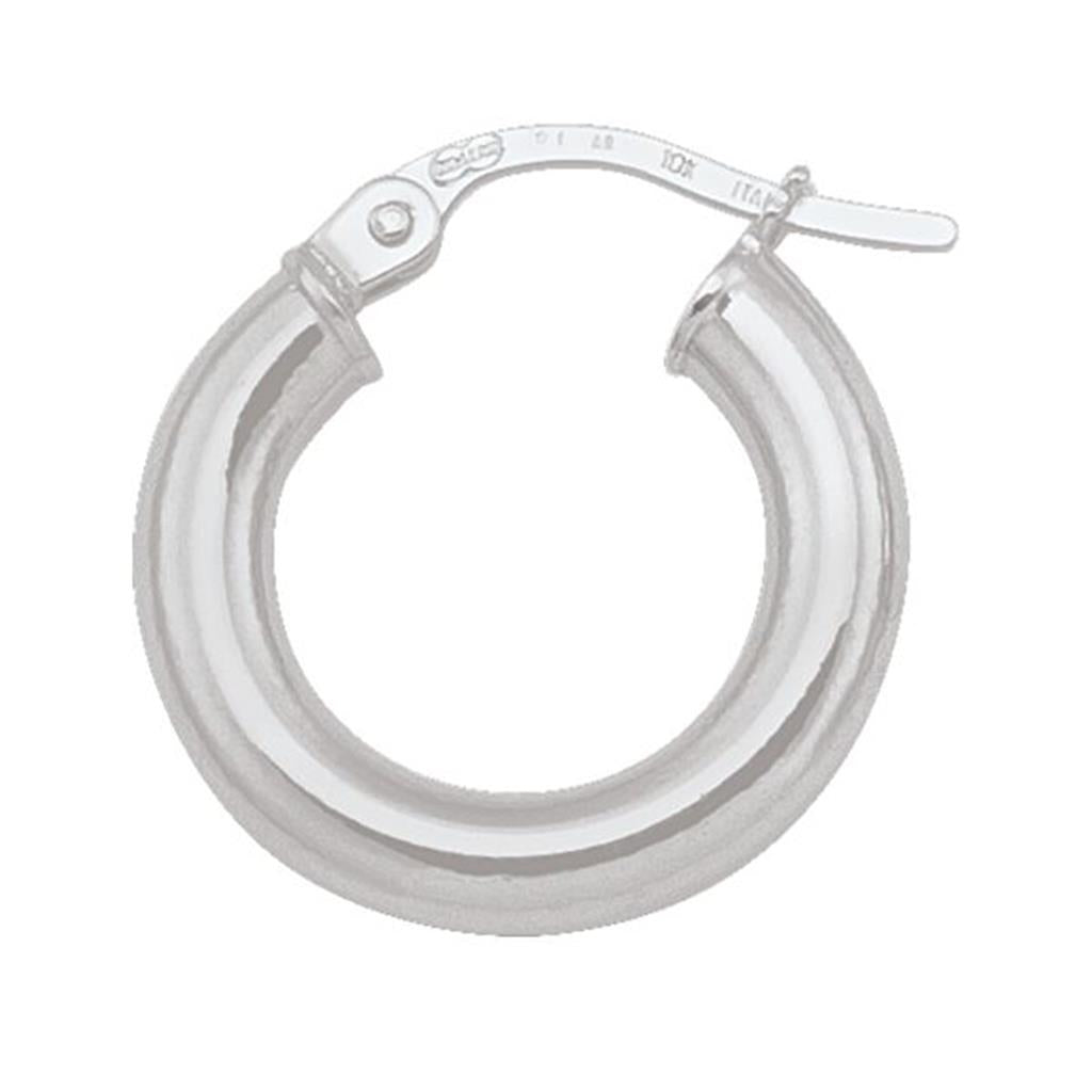White Gold Tube Hoops