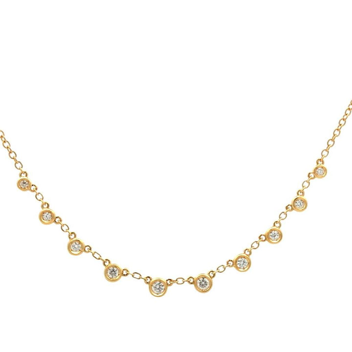 18K Bezel Set Diamond Necklace
