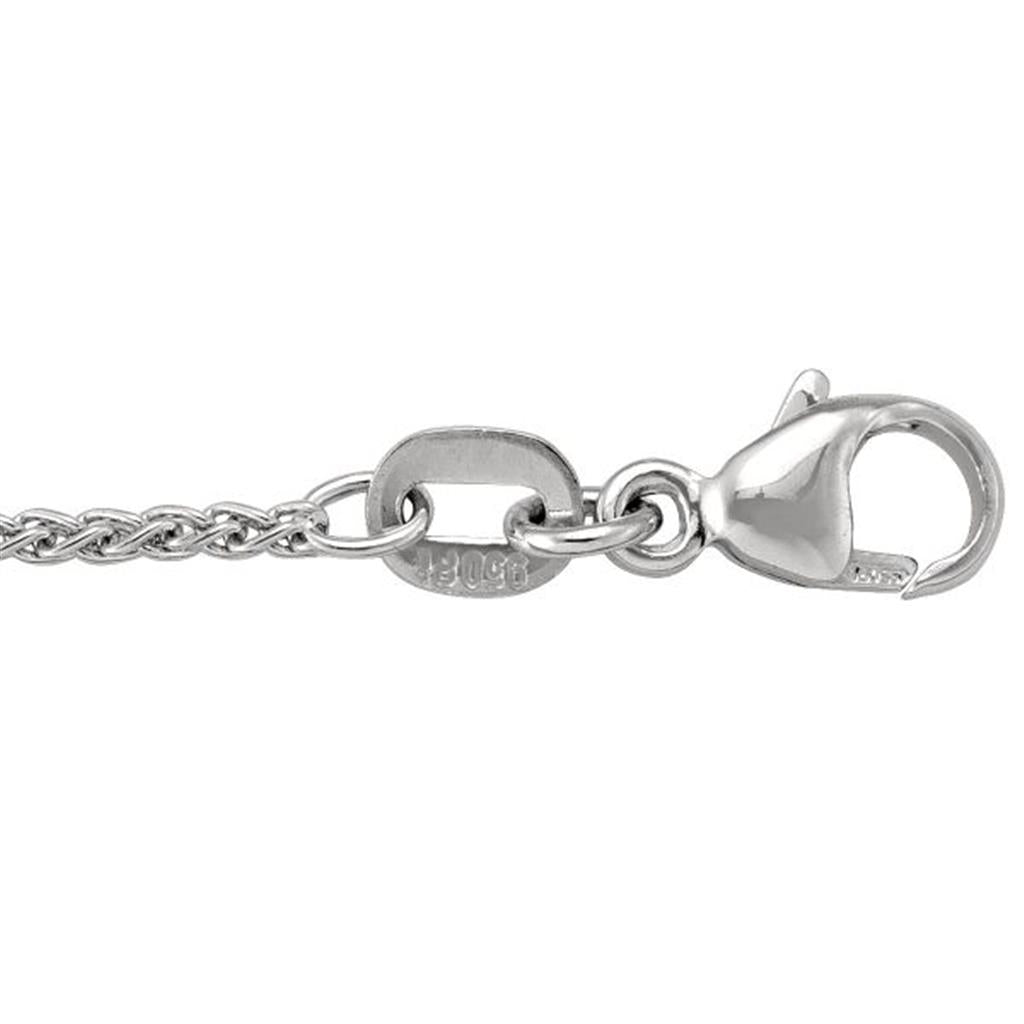 Platinum Wheat Link Chain - 20 Inches