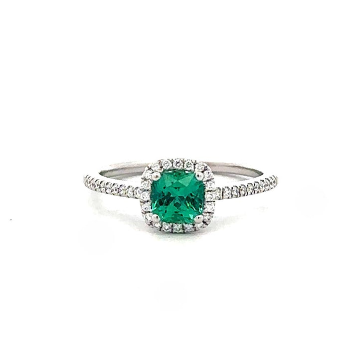 Square Emerald & Diamond Ring