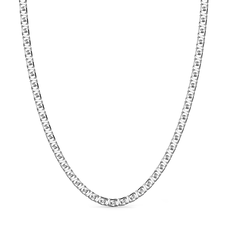 Silver Fancy Curb Chain - 22 Inches