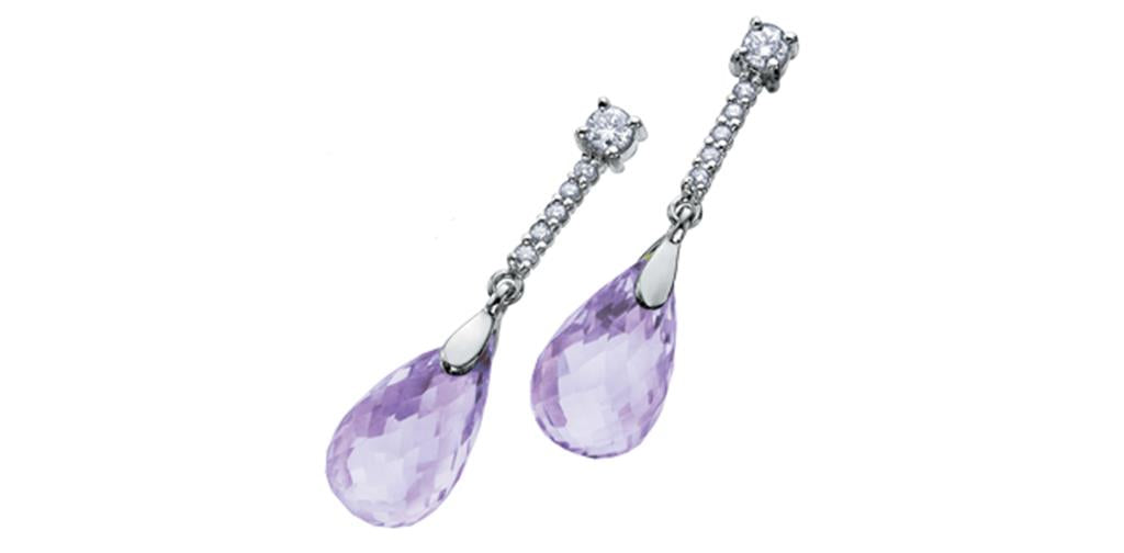 Amethyst and Diamond Earrings