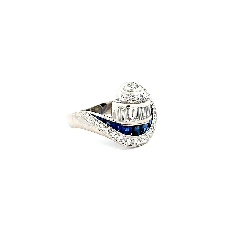Platinum, Diamond & Sapphire Ring