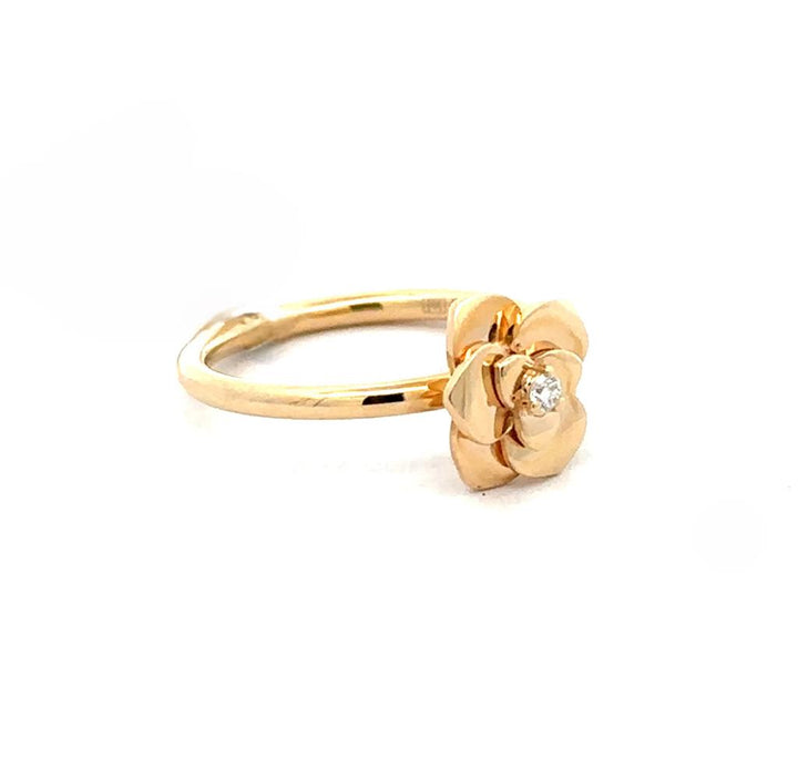 Yellow Gold and Diamond Flower Ring