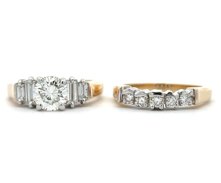 Engagement Ring and Wedding Band Set