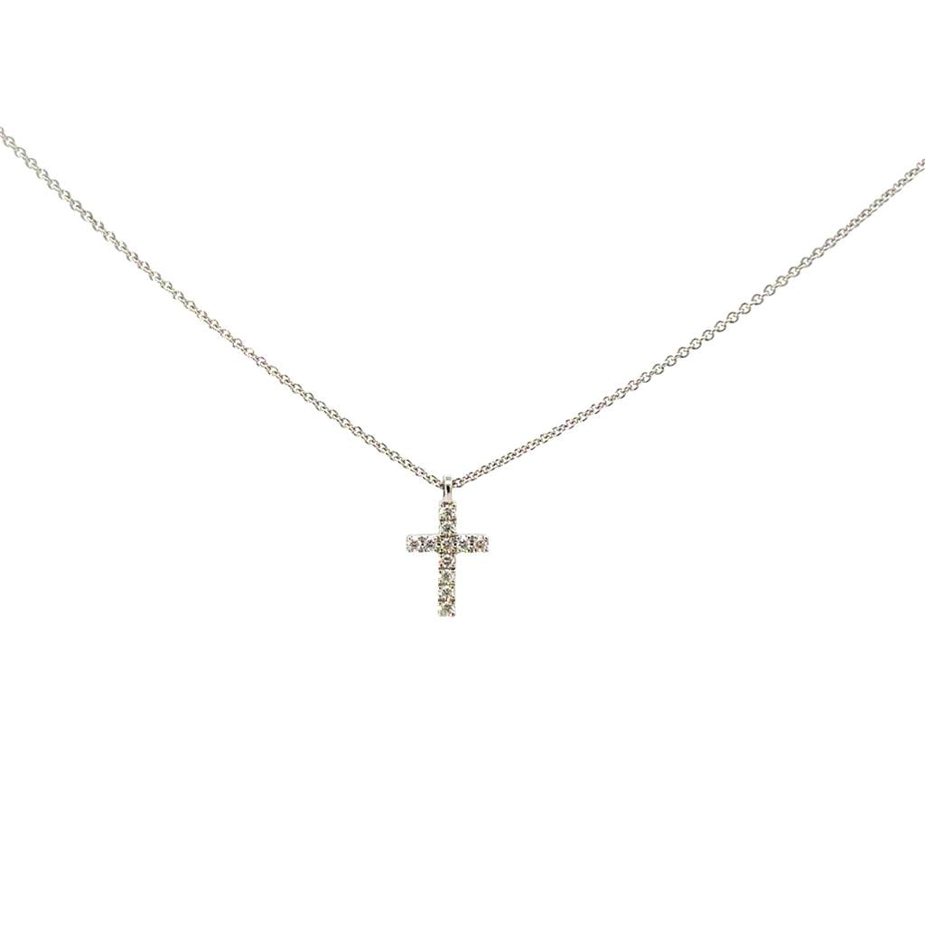 Petite Diamond Cross - White Gold & Diamond